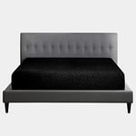 Gaveno Cavailia Drap-Housse en Polaire Super Doux, Chaud et Confortable (Noir, Drap-Housse Assorti pour lit 1 Place)