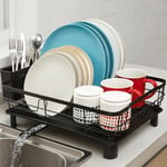 Dish Drainer Space-Saving Dish Drying Rack with Drip Tray Dish Racks Draining Board Rack Kitchen Drying Rack with Cutlery Holder for Kitchen Counter Drying Rack