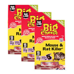 The Big Cheese Bait Block Pasta Sachets - 3 Pack, 45 Total x 10g - Kills Mice and Rats, Pest Control for Kitchen & Food Prep Areas - Rat Killer For Mouse Traps - Super Strength Rat Poisoning