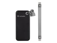 Verbatim Pocket - Ssd - 2 Tb - Nyckelring Med Kabelkoppling - Extern (Portabel) - M.2 - Usb 3.2 Gen 2 (Usb-C Kontakt) - Svart/Grå