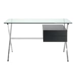 Knoll - Franco Albini Mini Desk, Svartbetsad modul med 2 lådor - Skrivbord - Franco Albini - Transparent - Glas/Metall/Trä