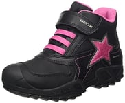 Geox Fille J New Savage Girl Wp Chaussures, Black/Fuchsia, 40 EU