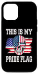 Coque pour iPhone 14 This is my pride flag crâne drapeau américain pour homme et femme