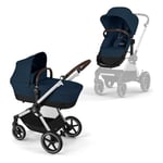 CYBEX Gold EOS Lux Poussette 2-en-1, Système pour Voyage, De la naissance à 22 kg (env. 4 ans), Ocean Blue