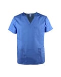 JONATHAN UNIFORM Vêtements Médicals Tunique Médicale Homme 3 Poches, Blouse Medicale pour Medecin Dentiste Infirmiere Clinique (Ciel Bleu, XL)