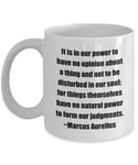 Classic Coffee Mug -It is in Our Power to Have no Opinion About a Thing and not to be Disturbed in Our Soul; for.- White 11oz