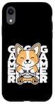 Coque pour iPhone XR Kawaii Gamer Cute Anime Dog Corgi Jouant aux Jeux Vidéo