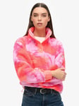 Superdry Super Soft Printed Henley Jumper, Brush Camo Coral