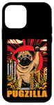 Coque pour iPhone 12 mini Retro Pug Pugzilla Funny Dog Lover Japanese Movie Poster