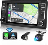 2+64GB Android Wireless Carplay Autoradio pour VW Touareg Transporter TS Multivan 2004-2011 Poste Radio Voiture Bluetooth avec Android Auto HiFi GPS WiFi SWC RDS FM Dashcam Caméra de Recul