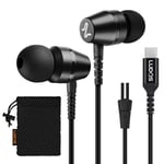 Ludos OMNITONE USB C Headphones, 5 Years Warranty, USB-C Earbuds for iPhone 16 15 Pro Max Plus Samsung Galaxy S24 S23 Ultra S22 S21 FE S20 Z Flip 3 Fold 4 A53 A54, USB Type C Earphones for iPad Pro