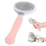 Zivacate Brosse Chat Brosse Chien[Prise ergonomique & nettoyage en un clic& Patented Design] Outil pour chiens/chats/lapins à poil court et long, Chien Accessoires(rose clair)