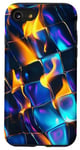 Coque pour iPhone SE (2020) / 7 / 8 Art abstrait psychédélique bleu électrique futuriste