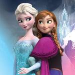 Frozen "Anna and Elsa" Canvas Print, Cotton, Multi-Colour, 3.20 x 30.00 x 30.00 cm