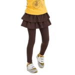 Cute Kid Girl Ruffle Tutu Skirt Elastic Culottes Leggings Pants Brown 2t
