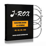 J-ROX Jeu de cordes de guitare basse pour débutants et professionnels - Configuration à 4 cordes longue durée et stable pour guitare basse - Comprend des cordes E, A, D, G