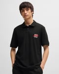 Hugo Dalog Mens Polo Shirt - Black - Size Medium