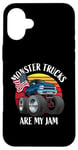 iPhone 16 Plus Monster Trucks Are My Jam Funny 4x4 Monster Truck Cartoon Case