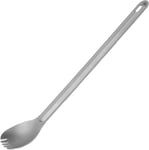 Titanium Long Handle Spork and Spoon, Lightweight Metal Cutlery Utensil Compact