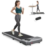 Tapis Roulant THERUN 2,5 HP Tapis de Course Extra Large Treadmill avec Télécommande Tapis Roulant avec Affichage LCD Walking Pad 6 km/h Compact pour Maison et Le Bureau (Argenté)