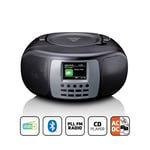 Bärbar DAB+/FM-radio med Bluetooth CD-spelare och stor LCD-färgskärm Svart