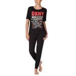 DKNY Only In DKNY T-shirt And Jogger Set Svart viskos Medium Dam