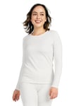 LAPASA Haut Thermique Femme Maillot de Corps à Manches Longues sous-Vêtements Chauds Thermoflux Automne/Hiver L42 Blanc (1 Haut, Épais) XL