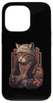 Coque pour iPhone 13 Pro Yakuza Chat Japonais Mafia Tatouage Fleurs