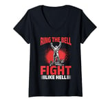 Womens Wrestling Wrestler Ring the bell, fight like hell! V-Neck T-Shirt