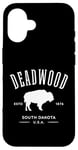 iPhone 16 Deadwood South Dakota USA Bison Design Souvenir Case