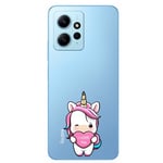 Coque Redmi Note 12 4G licorne coeur kawaii I love you