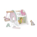 Janod Maison Thème Jouets en Bois FSC-Inclus 6 Accessoires : 4 Licornes, 1 seche Cheveux, 1 Brosse, 1 balancoire, 1 Toboggan-Dès 18 Mois-J08591, J08591, Multicolore