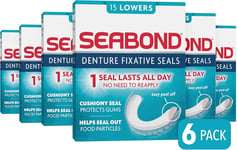 Seabond Denture Fixative Seals 15 Sea Bond Original Lowers Pack of 6