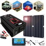 Kit panneau solaire 25 W Chargeur de batterie avec convertisseur inverseur 500W 12/24V DC pour les voyages en camping