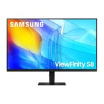 Samsung Écran PC Plat ViewFinity - S80D 32'', 4K Résolution 3840x2160, Dalle IPS, HDR10, 350 CD/m2, Installation One Click, Orientable, Inclinable, Support Mural VESA, Ports HDMI et DP