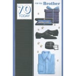 Brother - Happy 70th Birthday Sentimental Verse Age 70 Quality New Gift Greeting