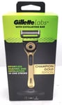 GILLETTE LABS MEN'S CHAMPION GOLD EDITION RAZOR WITH EXFOLIATING BAR & STAND/S5