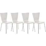 Décoshop26 - Lot de 4 chaises de cuisine salle à manger empilable en bois blanc et structure stable à quatre pieds en métal 100003166