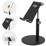smartelf Tablet Stand,Angle & Height Adjustable Aluminium Phone Stand Dock Mount Desktop Cellphone Holder for Desk,Compatible with 4-12.9 inch iPad iPhone Samsung Nintendo Switch Kindle-Black