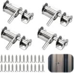 4 Pièces Fermeture Porte¿Verrou Porte Interieure Loquet Exterieur Portail De Coulissante Pontet De Garage Portillon Crochet Exterieure Door Lock Targette Fenetre Verrous Chambre Bois Placard Verrou