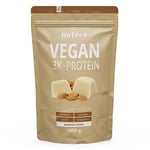 Nutri + Protéine Vegane Pâte d'amande 1kg - 83% de protéines - poudre de protéine 3k hiver - poudre de protéine sans lactose low sugar + sans gluten - 1000g sans sucre ajouté