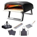 MasterPro Pizza Oven | Four à Pizza | Four à gaz portable Cuisson rapide jusqu'à 500ºC | Pizzas prêtes en 60 secondes | Tablier, grappin, coupeur et pelle inclus