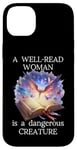 Coque pour iPhone 14 Plus A Well Read Woman is a Dangerous Creature Floral Book Reader