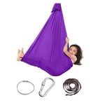 YANFEI Soft Indoor Therapy Swing For Kids Child And Teens Hammock Swing Yoga Sensory Integration Outdoor Camping (Color : PURPLE, Size : 100X280CM/39X110IN)