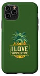 Coque pour iPhone 11 Pro J'aime l'été - Ananas graphique vacances d'été