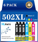 Encre 502xL Compatibles pour Cartouche 502xL Compatibles avec Les Cartouches WF 2860 Workforce WF-2860 WF-2865 WF-2880 WF-2885 Expression Home xP-5100 xP-5105 xP-5150 (6 Pack)