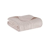 Madison Park Couverture matelassée de Luxe – Coutures damassées, tartinade remplie de Coton, Ultra Douce et Confortable pour Salon, canapé, lit, 152,4 x 183,9 cm, Bordures festonnées, Rose poudré