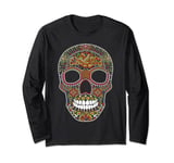 Sugar Skull, Day of the Dead, Día de Muertos - Beads Long Sleeve T-Shirt