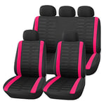 upgrade4cars Housse de Siege Voiture Universelle Noir Rose | Ensemble de Housses Siège Auto Universel | Couvre Sieges pour Avant et Arrière | Accessoires Interieur Gadget