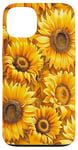 Coque pour iPhone 13 Motif tournesol doré et éclat estival